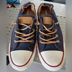 Gently used blue Converse size 8.